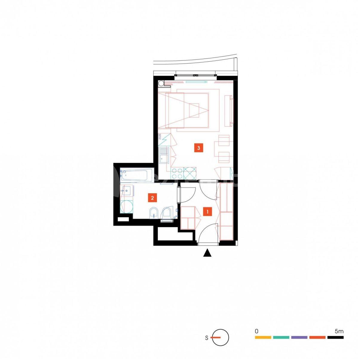 Studio flat to rent, 29 m², Mukařovského, Prague, Prague