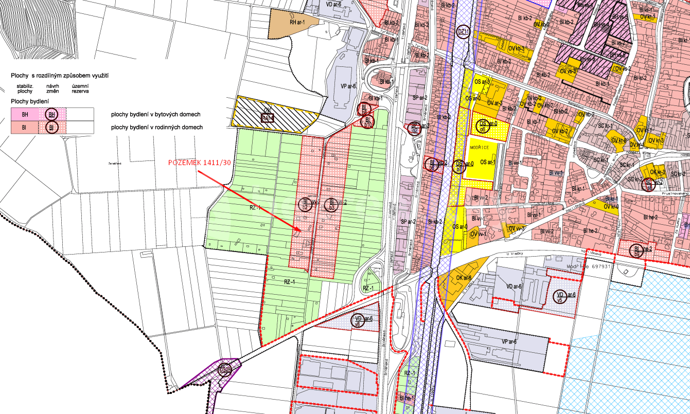 plot for sale, 894 m², Modřice, Jihomoravský Region