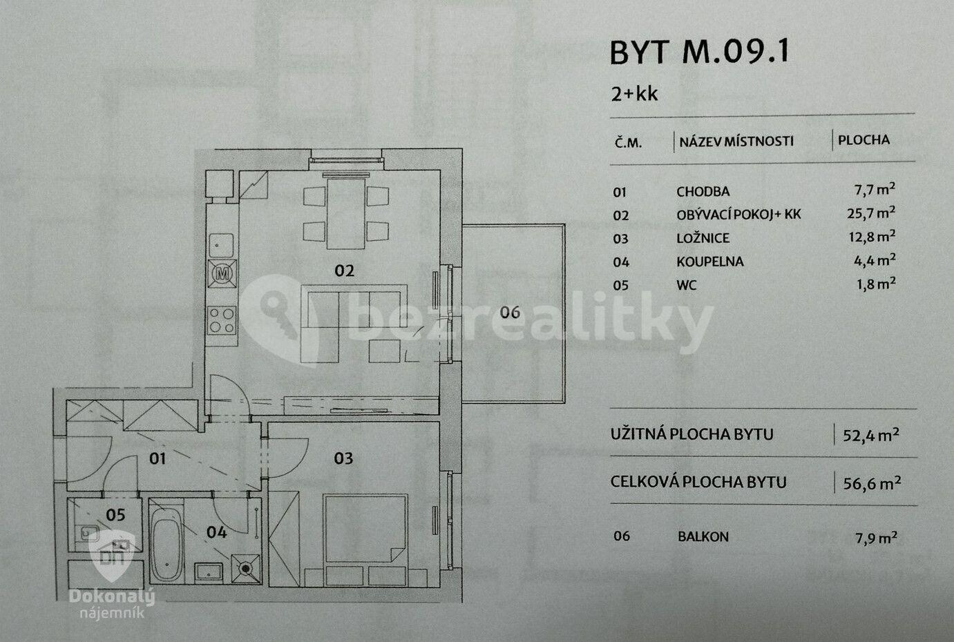 1 bedroom with open-plan kitchen flat to rent, 57 m², Malkovského, Prague, Prague