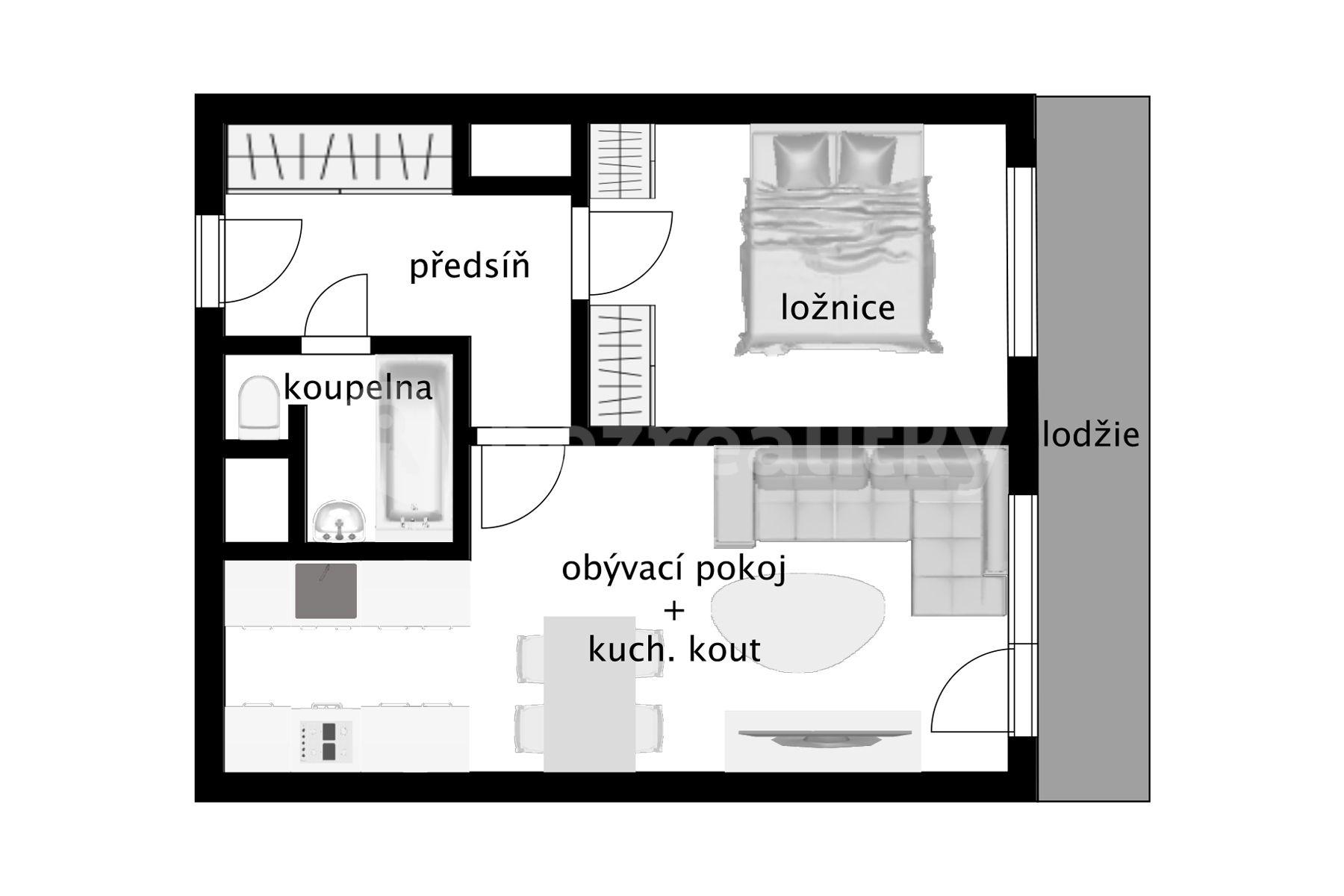 1 bedroom with open-plan kitchen flat for sale, 40 m², Sáňkařská, Prague, Prague