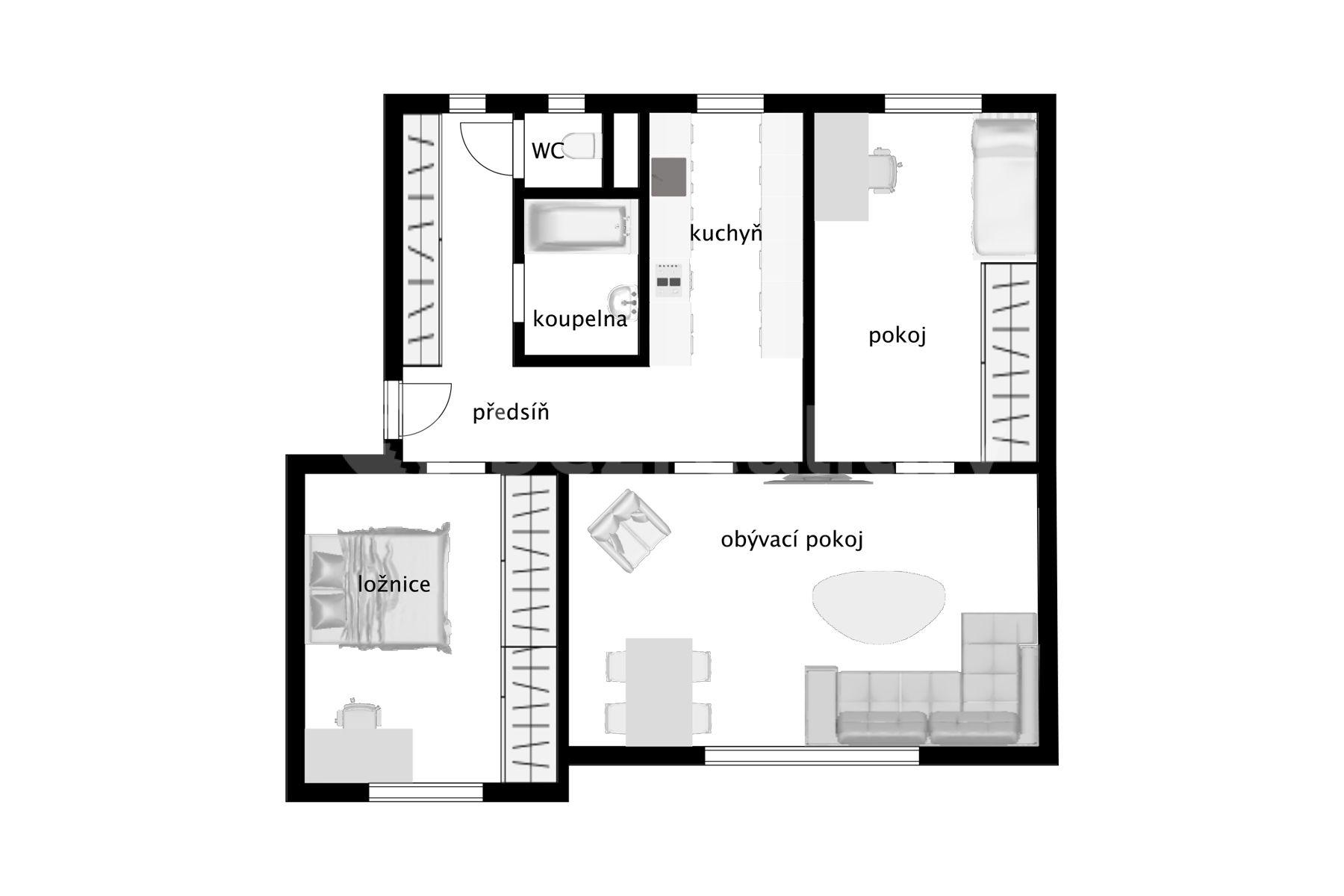 3 bedroom flat for sale, 82 m², Sklenářka, Hořovice, Středočeský Region