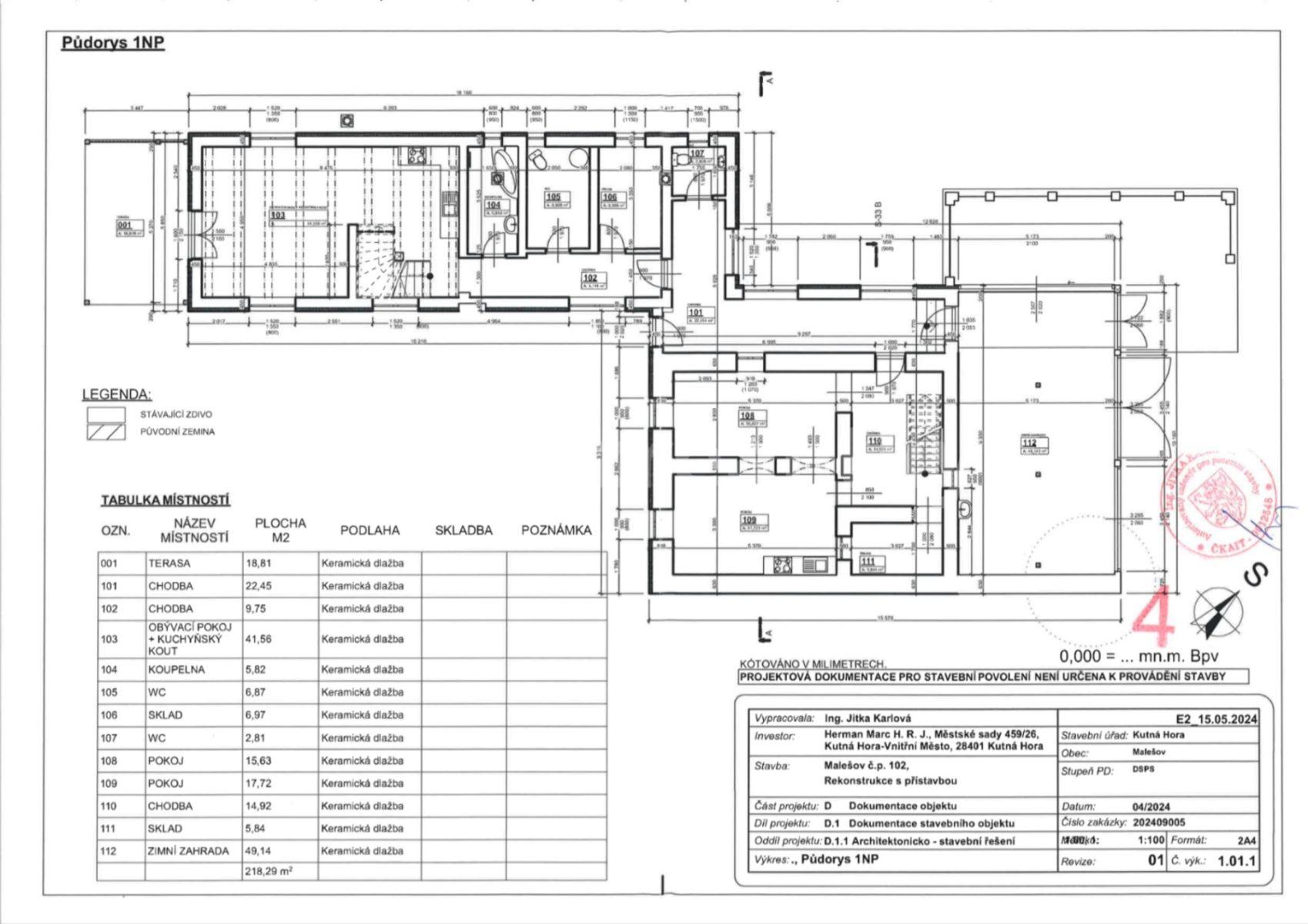 house for sale, 456 m², Malešov, Středočeský Region