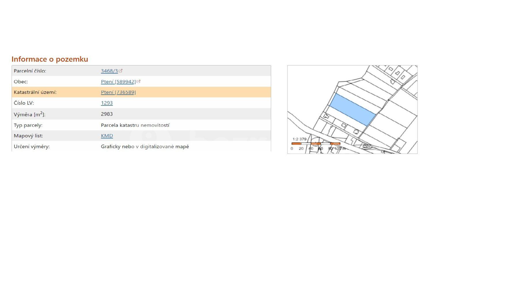 plot for sale, 2,983 m², Ptení, Olomoucký Region