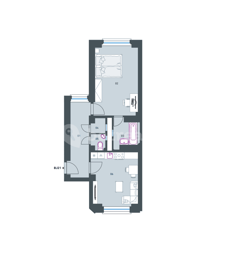 1 bedroom with open-plan kitchen flat for sale, 54 m², Myslbekova, Prague, Prague