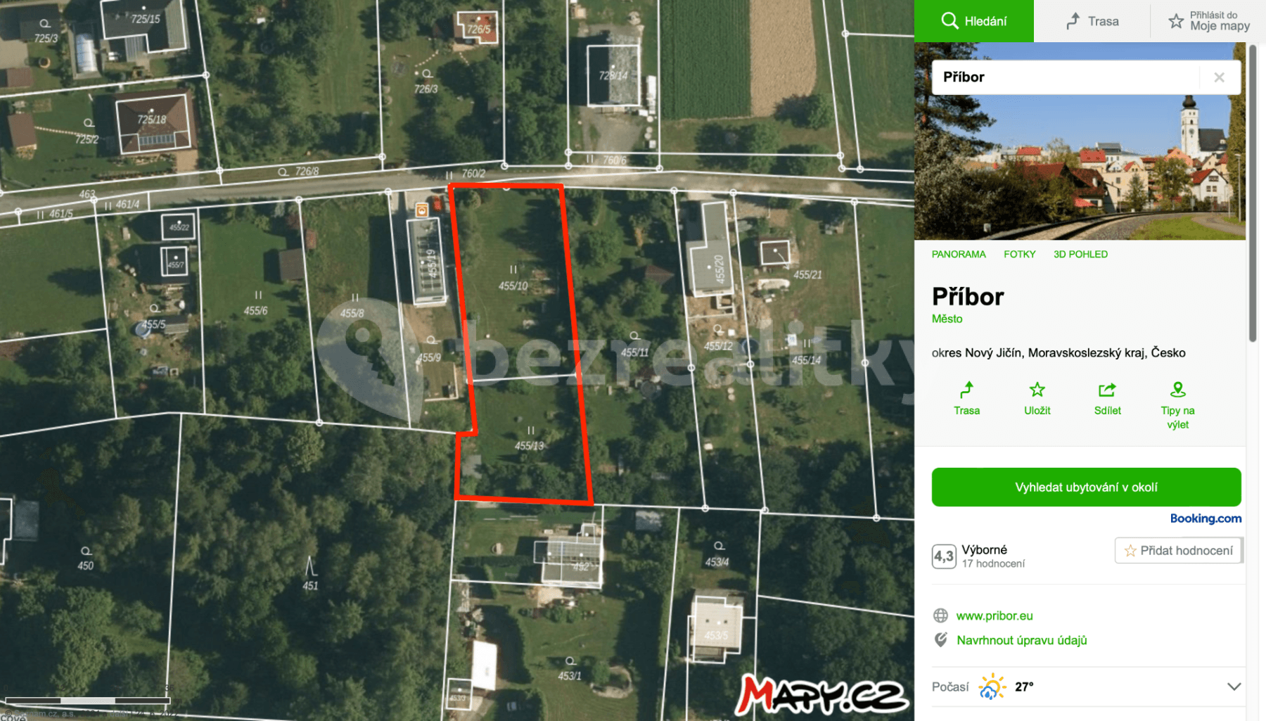 plot for sale, 1,738 m², Sadová, Příbor, Moravskoslezský Region