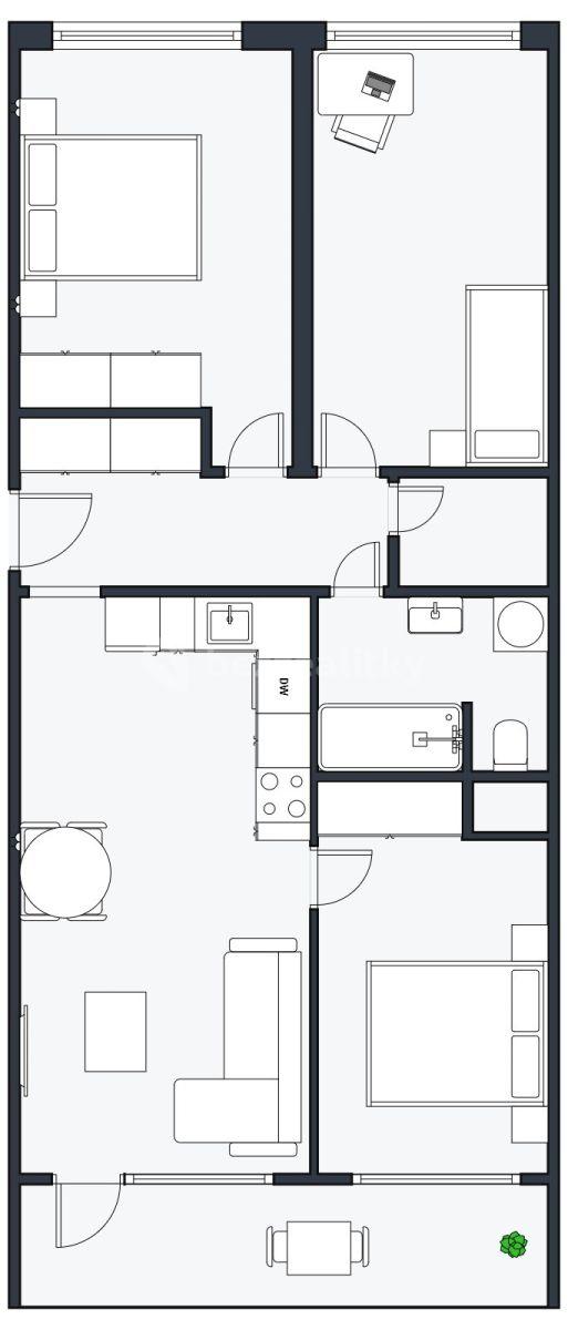 3 bedroom with open-plan kitchen flat for sale, 80 m², Vysočanská, Prague, Prague