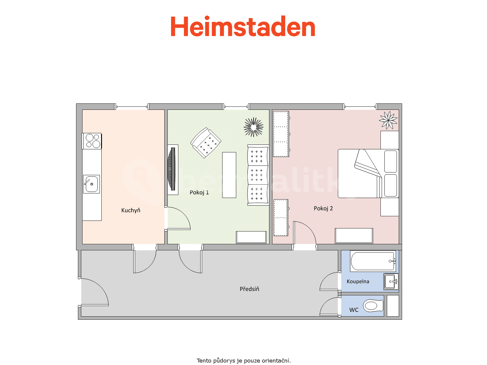 2 bedroom flat to rent, 58 m², 1. máje, Hlučín, Moravskoslezský Region