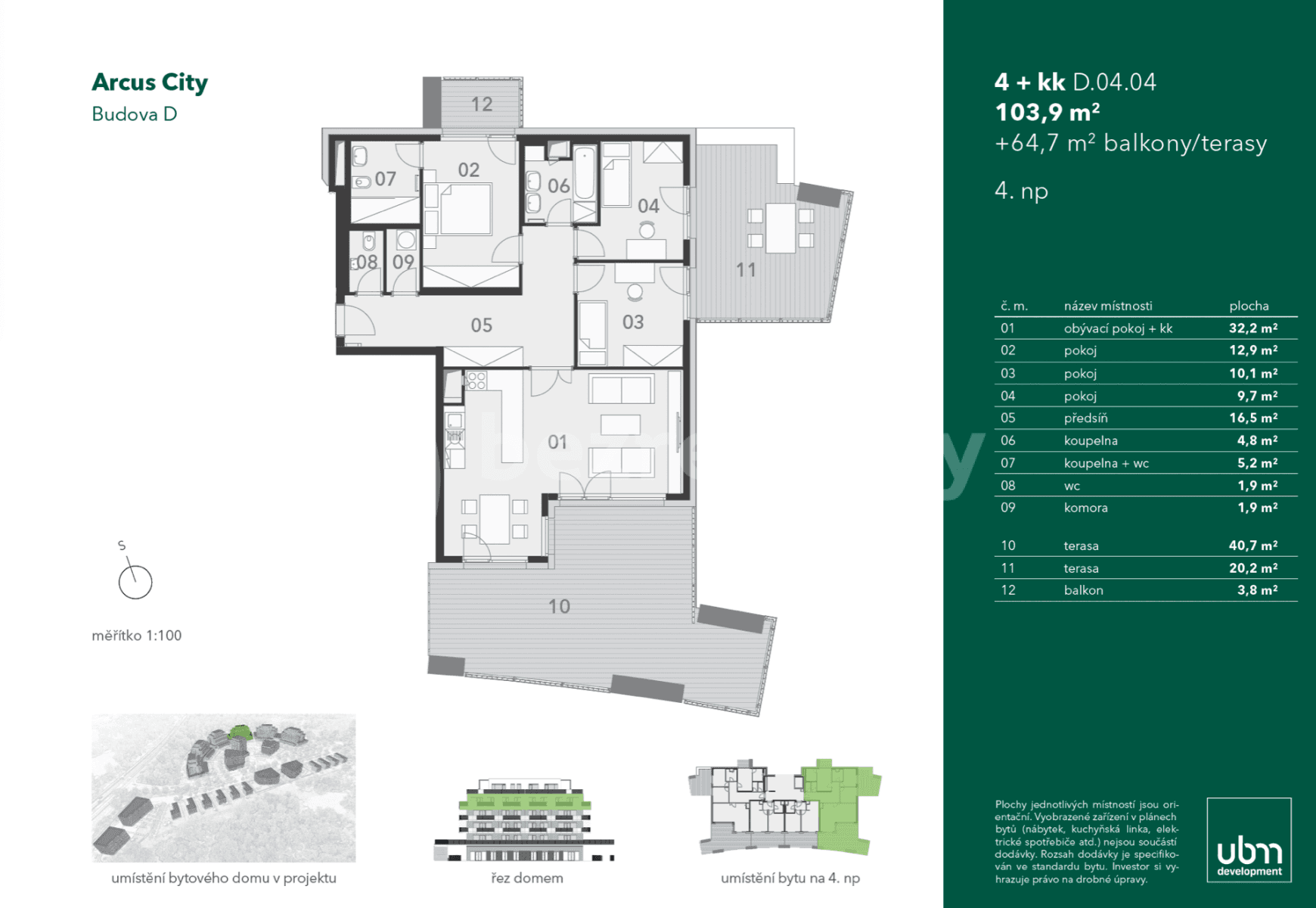 3 bedroom with open-plan kitchen flat to rent, 104 m², Hasilova, Prague, Prague