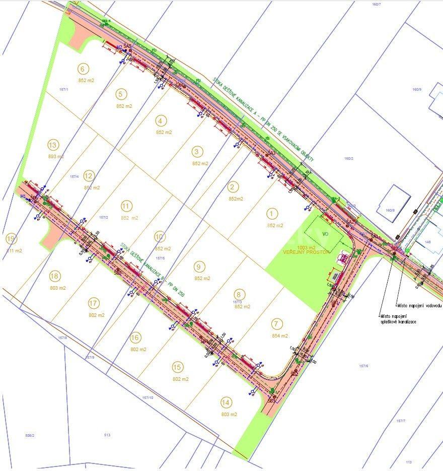 plot for sale, 802 m², Mšecké Žehrovice, Středočeský Region