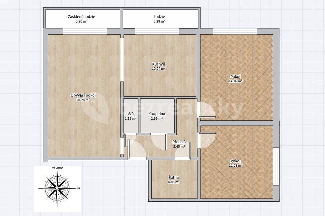 3 bedroom flat for sale, 77 m², Záhřebská, Brno, Jihomoravský Region