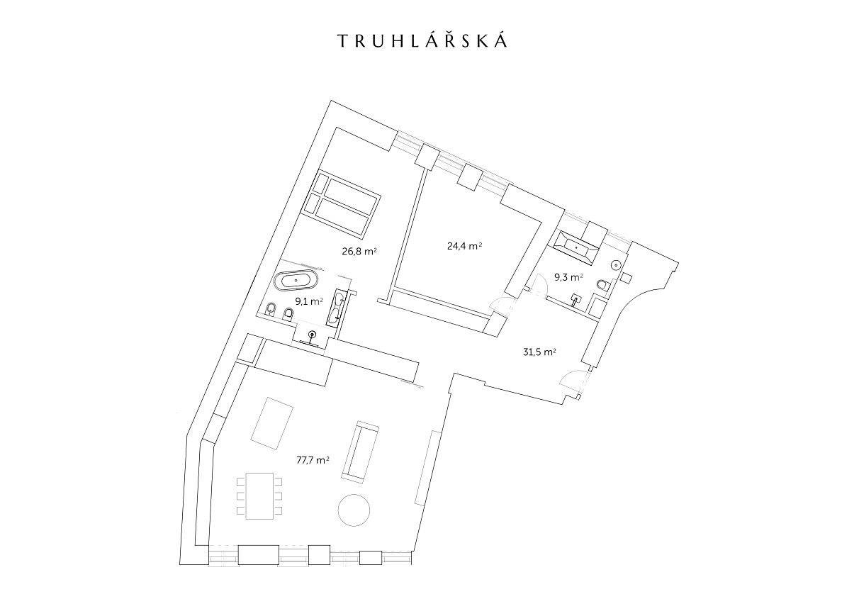 3 bedroom flat to rent, 186 m², Truhlářská, Prague, Prague