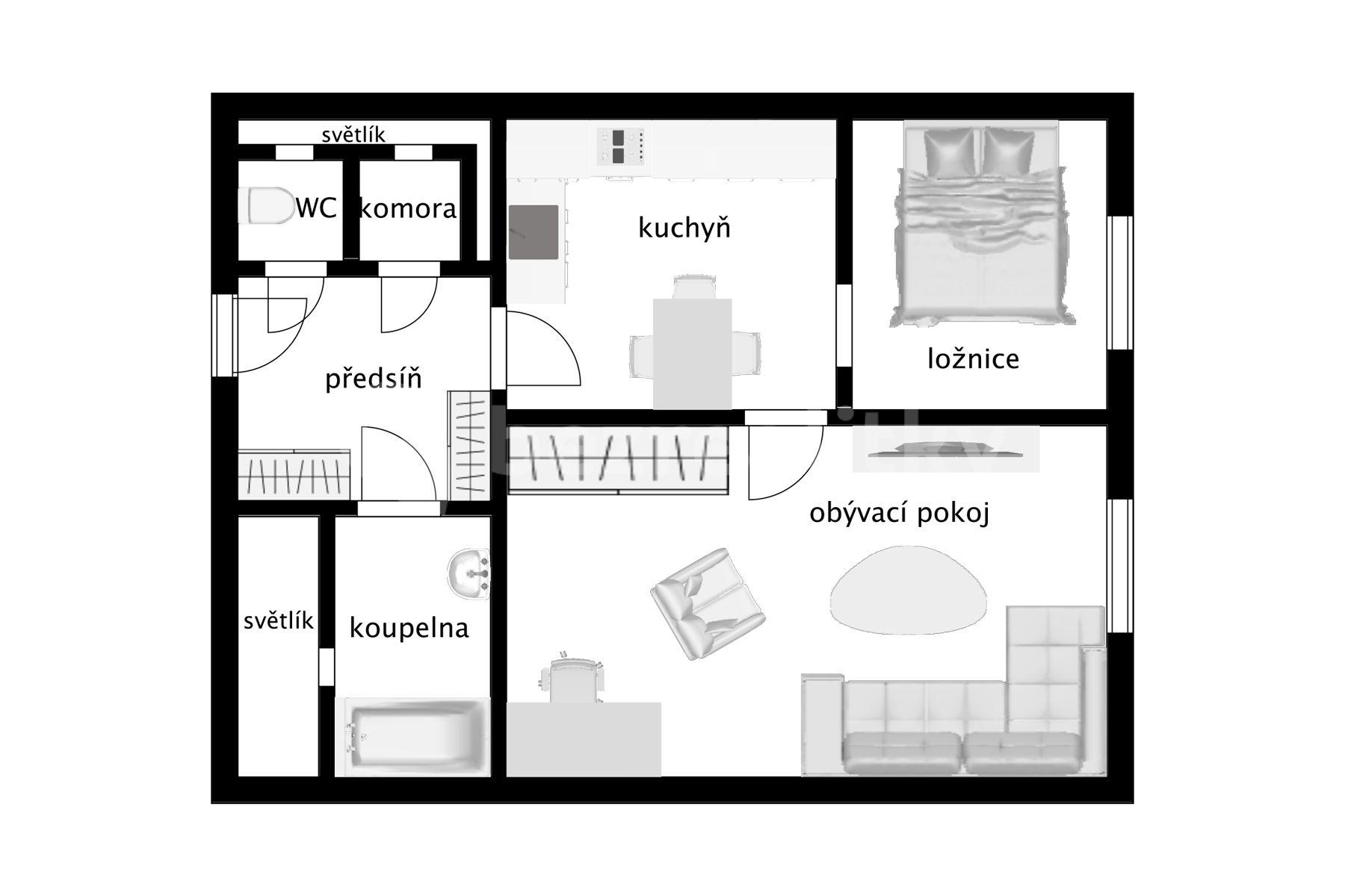 2 bedroom flat for sale, 54 m², U Výstaviště, Prague, Prague