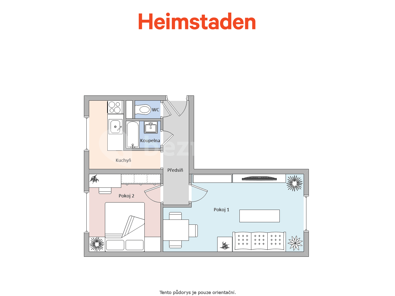 2 bedroom flat to rent, 53 m², Slovenská, Karviná, Moravskoslezský Region