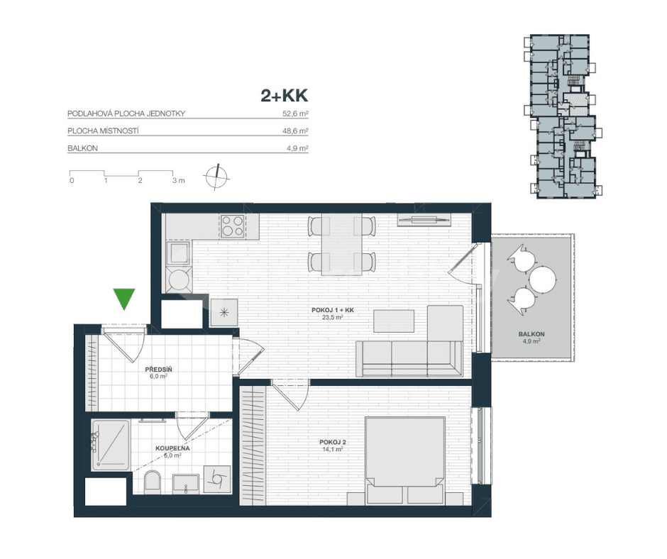 1 bedroom with open-plan kitchen flat to rent, 53 m², Nurmiho, Prague, Prague