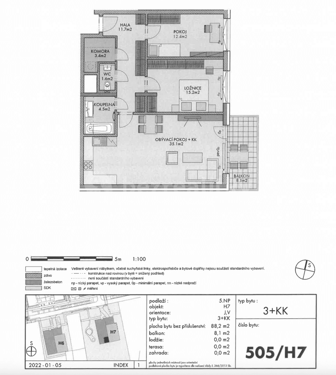 2 bedroom with open-plan kitchen flat for sale, 96 m², Kardausova, Prague, Prague