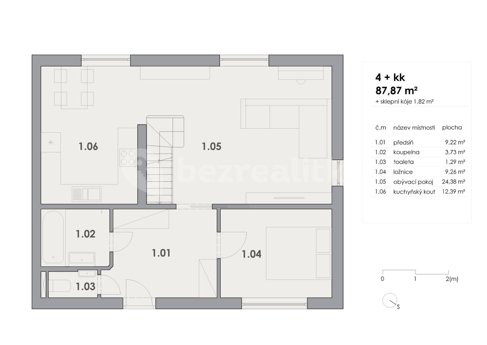 3 bedroom with open-plan kitchen flat for sale, 87 m², Pod Homolkou, Beroun, Středočeský Region