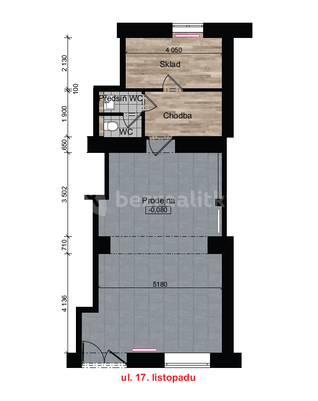 office to rent, 61 m², 17. listopadu, Ostrava, Moravskoslezský Region