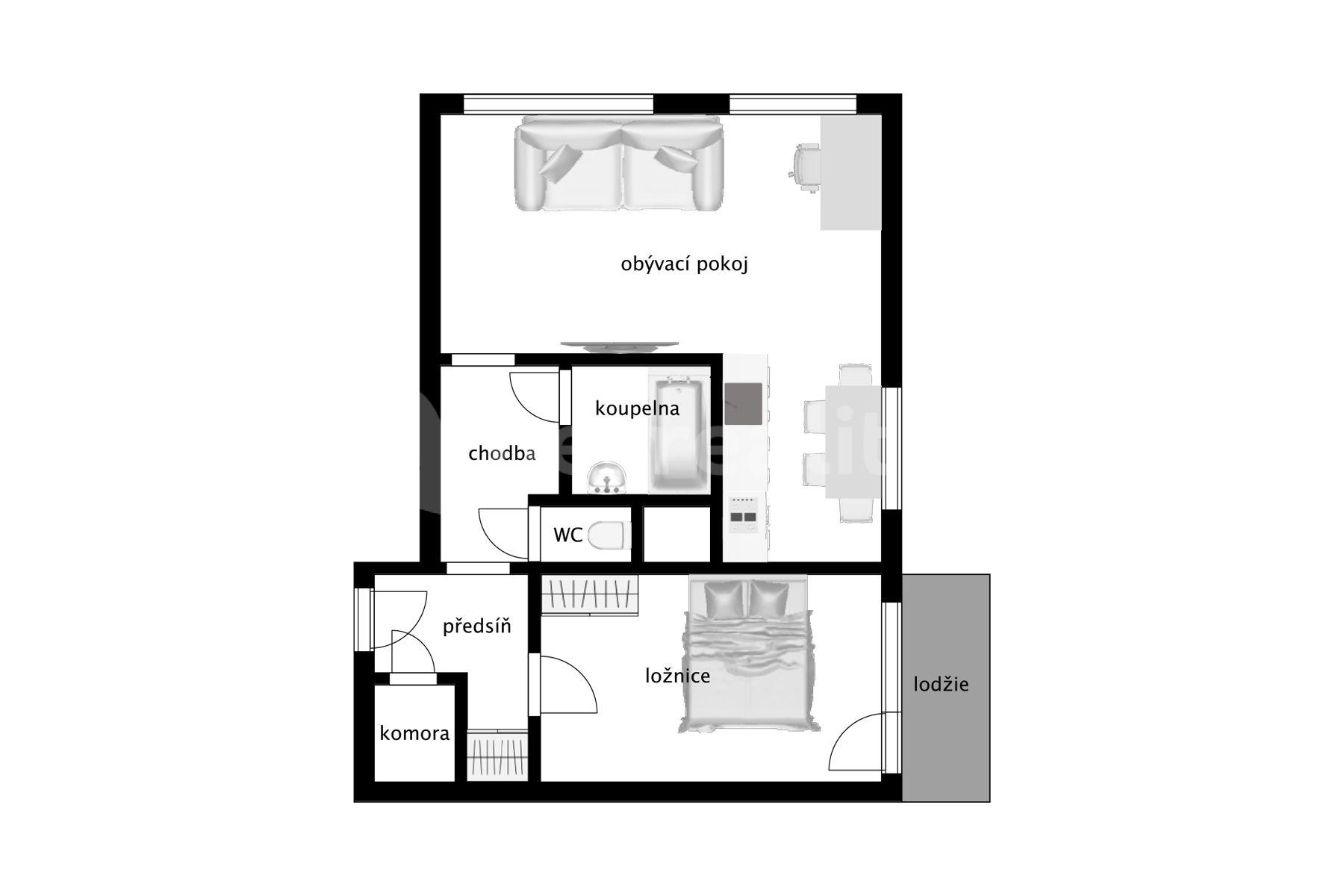 2 bedroom flat for sale, 55 m², Jablonecká, Prague, Prague