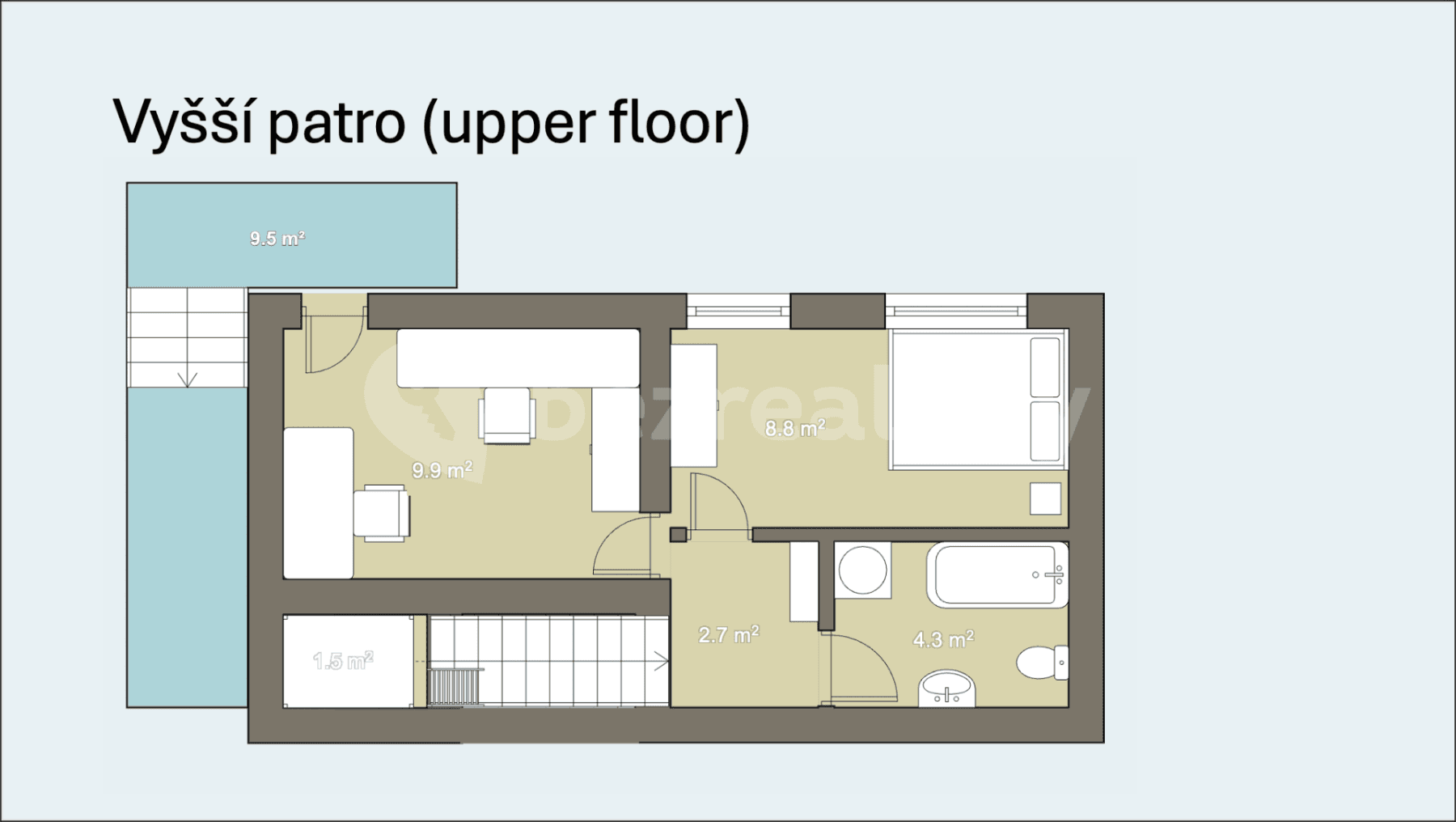 2 bedroom with open-plan kitchen flat for sale, 55 m², Radlická, Prague, Prague