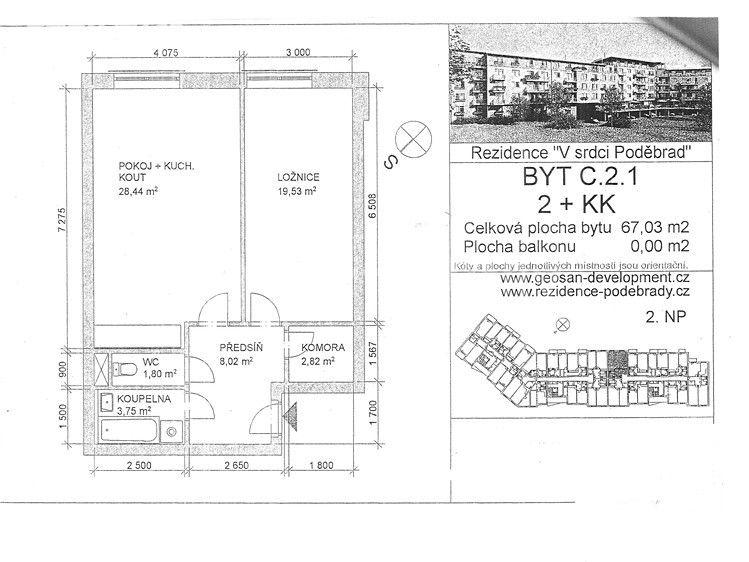 1 bedroom with open-plan kitchen flat for sale, 64 m², Studentská, Poděbrady, Středočeský Region