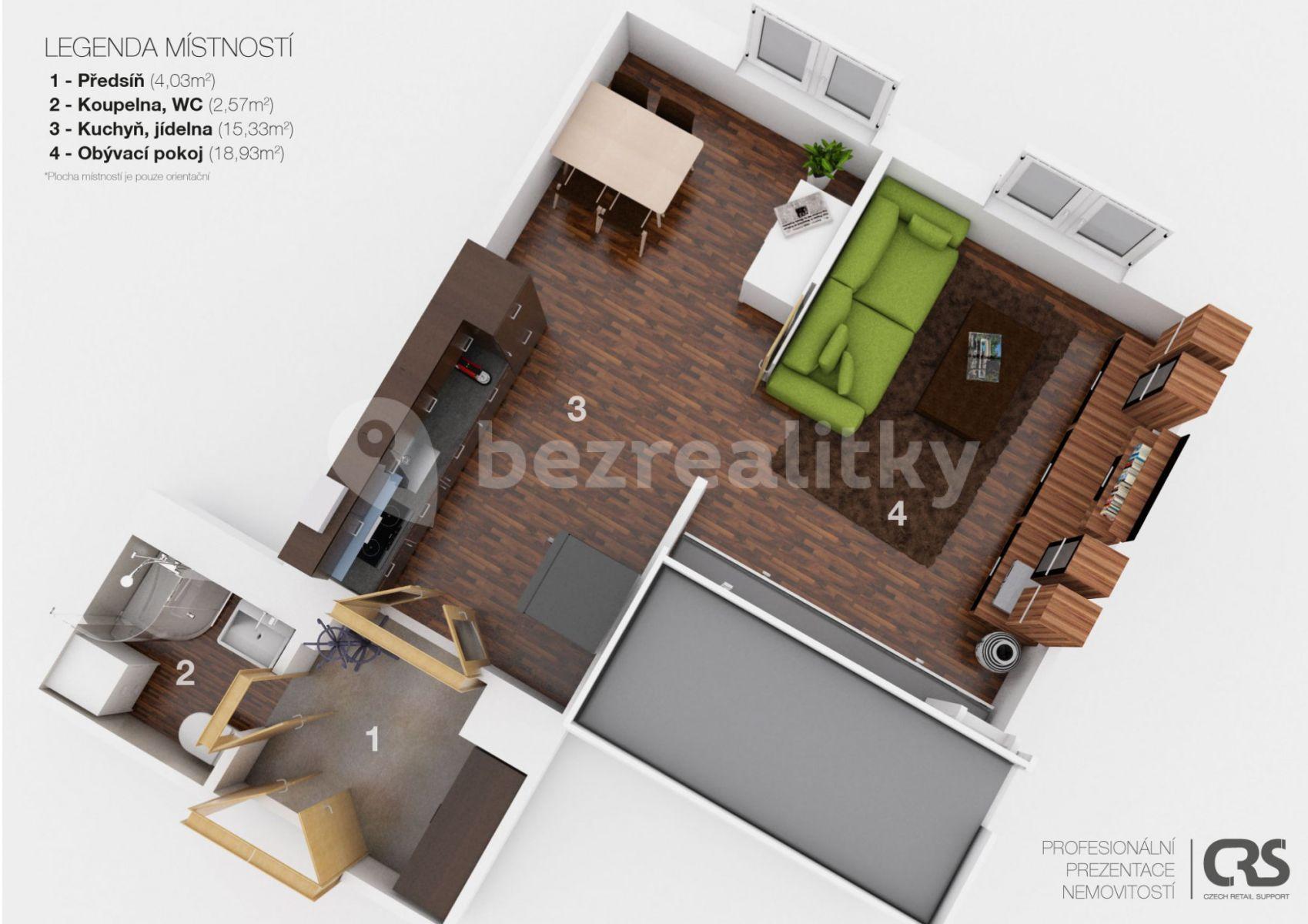 1 bedroom with open-plan kitchen flat to rent, 43 m², Cimburkova, Prague, Prague