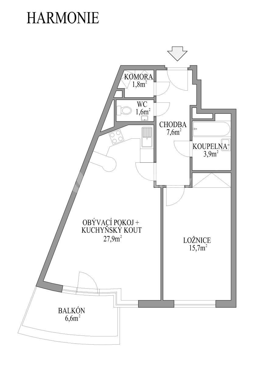 1 bedroom with open-plan kitchen flat to rent, 65 m², Prague, Prague