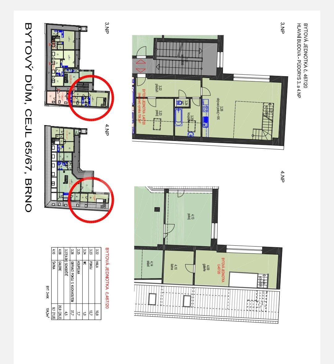 2 bedroom with open-plan kitchen flat for sale, 104 m², Cejl, Brno, Jihomoravský Region