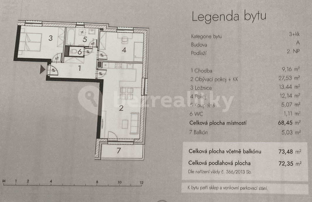 2 bedroom with open-plan kitchen flat for sale, 72 m², Josefa Šímy, Jaroměř, Královéhradecký Region