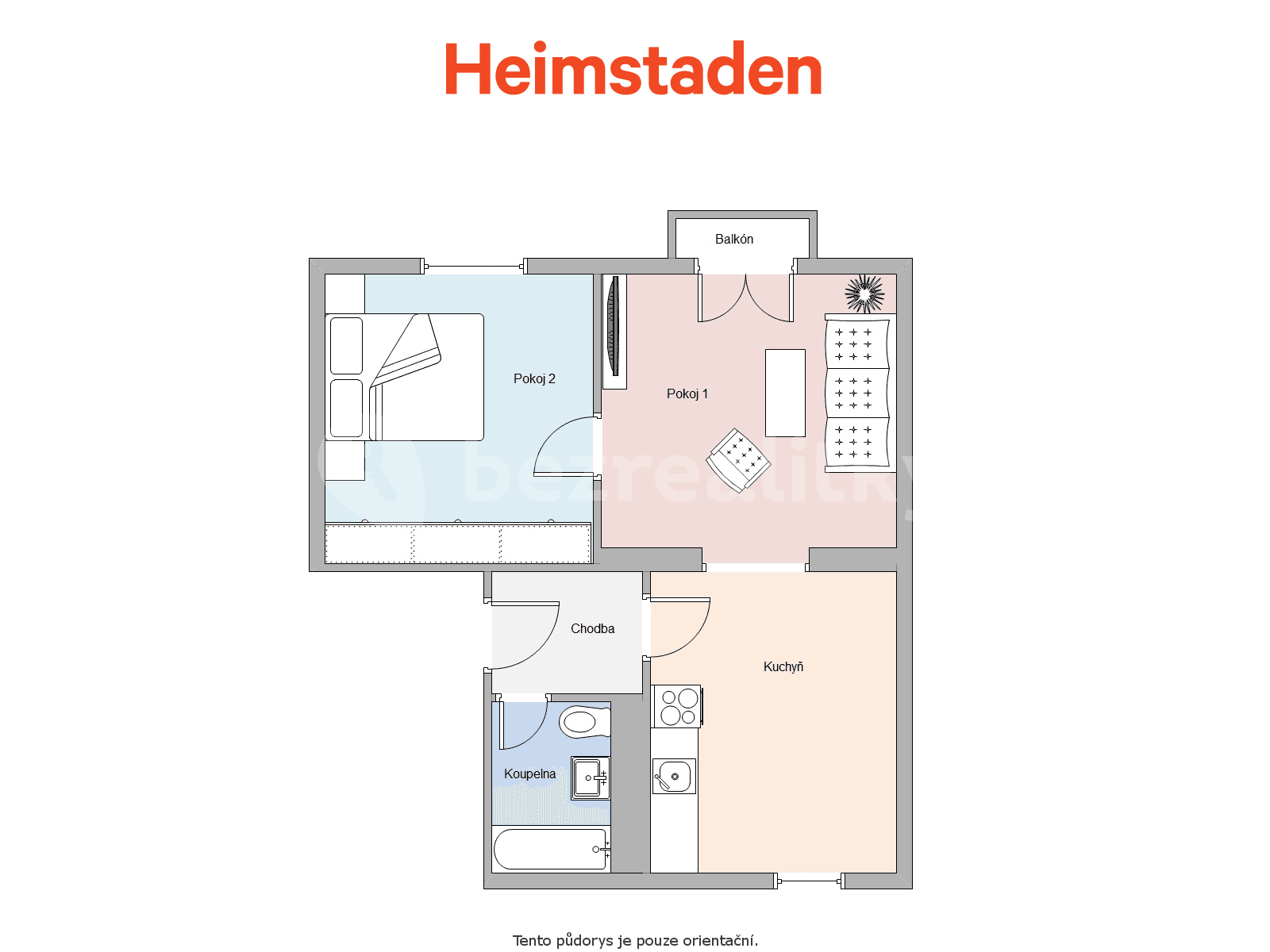 2 bedroom flat to rent, 48 m², Severní, Hlučín, Moravskoslezský Region