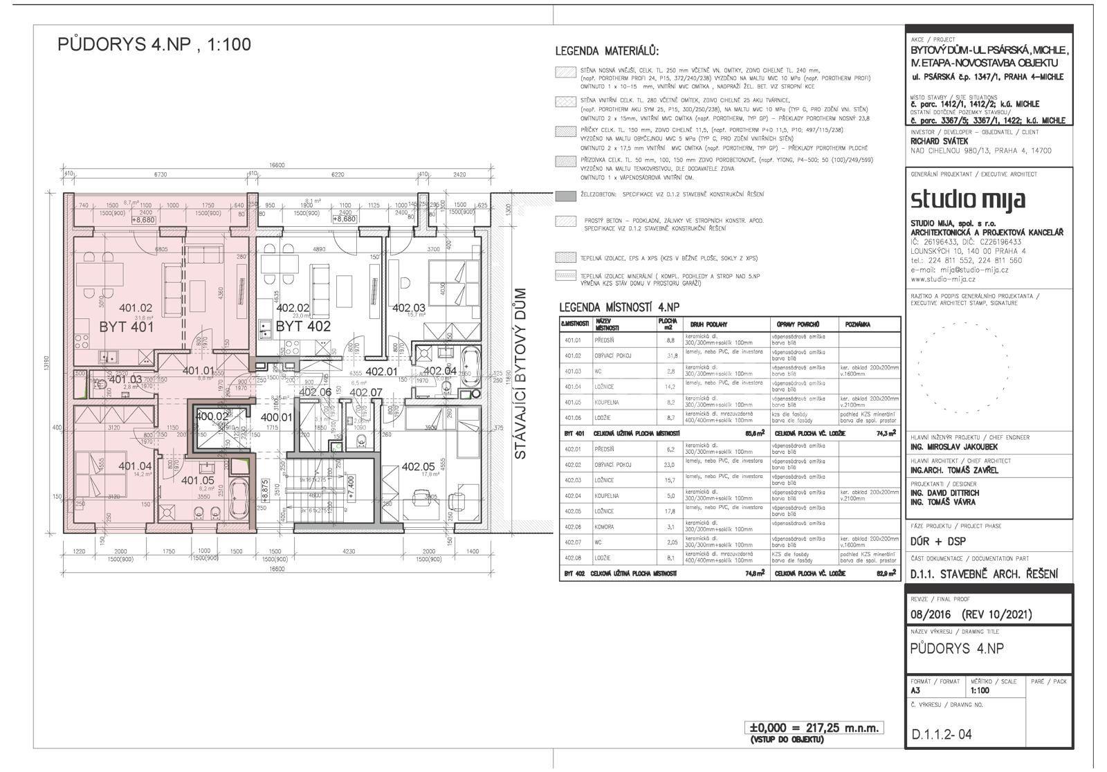 2 bedroom with open-plan kitchen flat for sale, 74 m², Psárská, Prague, Prague