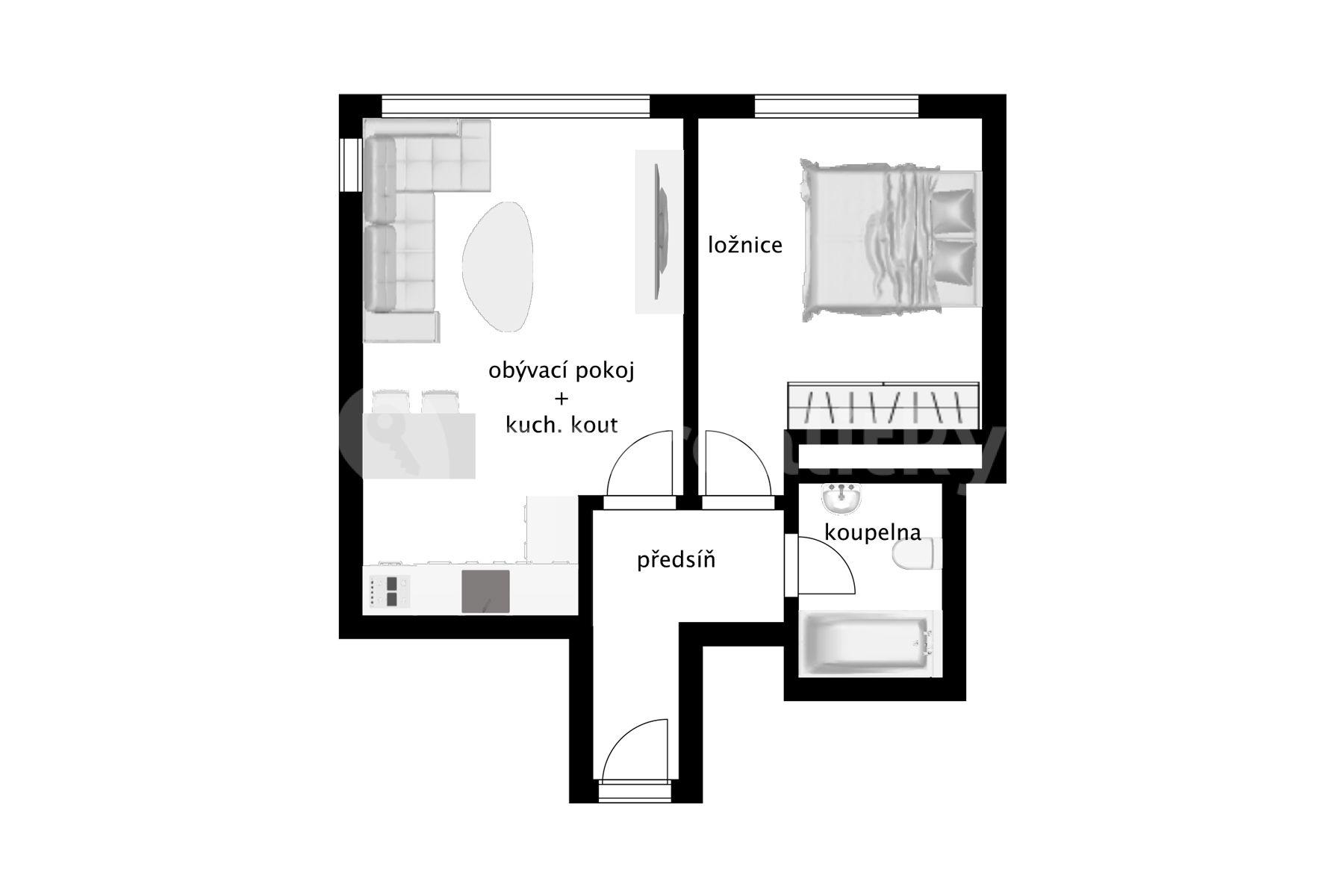 1 bedroom with open-plan kitchen flat for sale, 45 m², Werichova, Prague, Prague