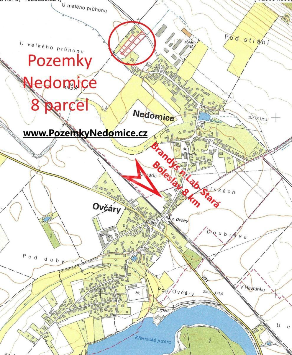 plot for sale, 803 m², Nedomice, Středočeský Region