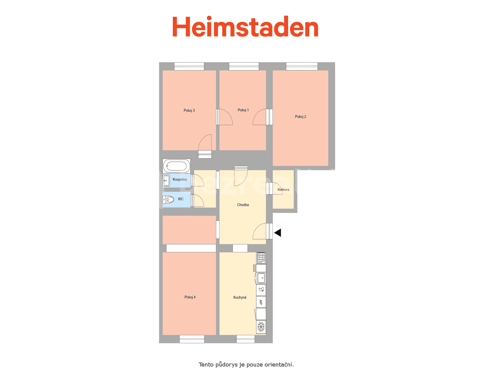 4 bedroom flat to rent, 98 m², 1. máje, Hlučín, Moravskoslezský Region