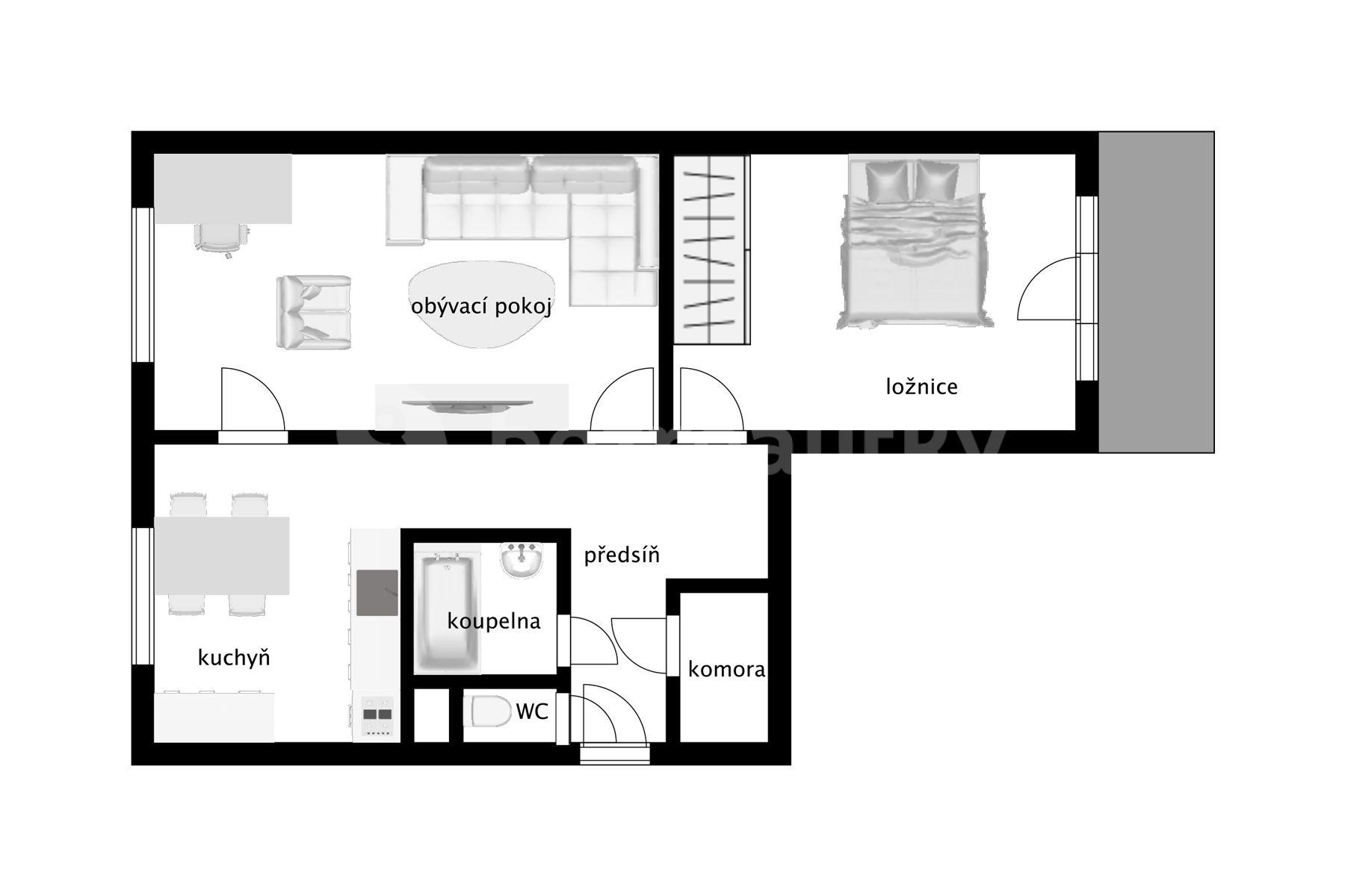 2 bedroom flat for sale, 64 m², Jana Morávka, Jílové u Prahy, Středočeský Region