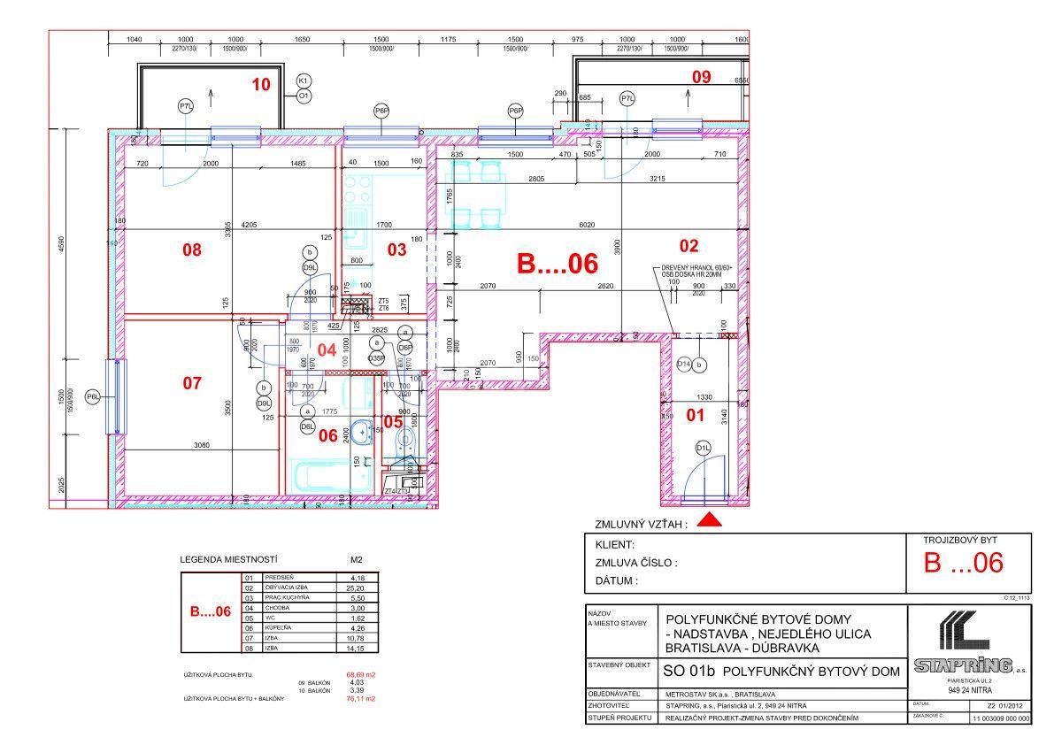 3 bedroom flat for sale, 69 m², Nejedlého, Dúbravka, Bratislavský Region