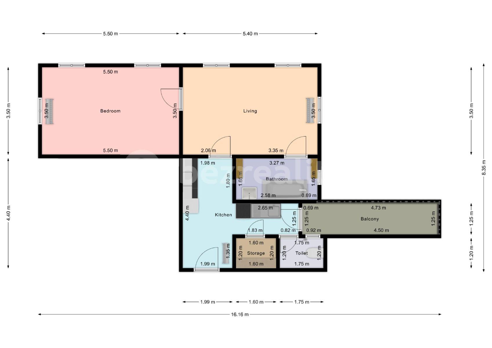 2 bedroom flat to rent, 60 m², Nádražní, Žamberk, Pardubický Region