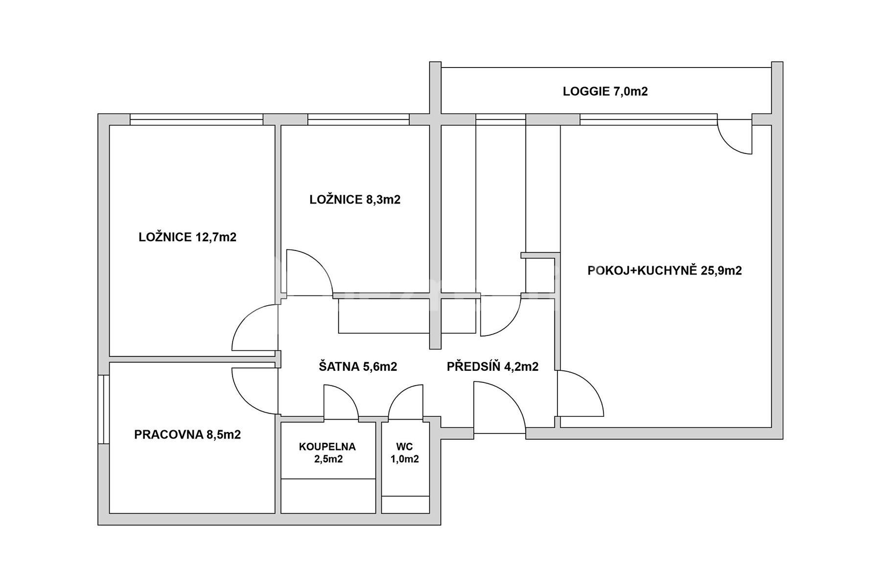 3 bedroom with open-plan kitchen flat for sale, 69 m², Pod Hybšmankou, Prague, Prague