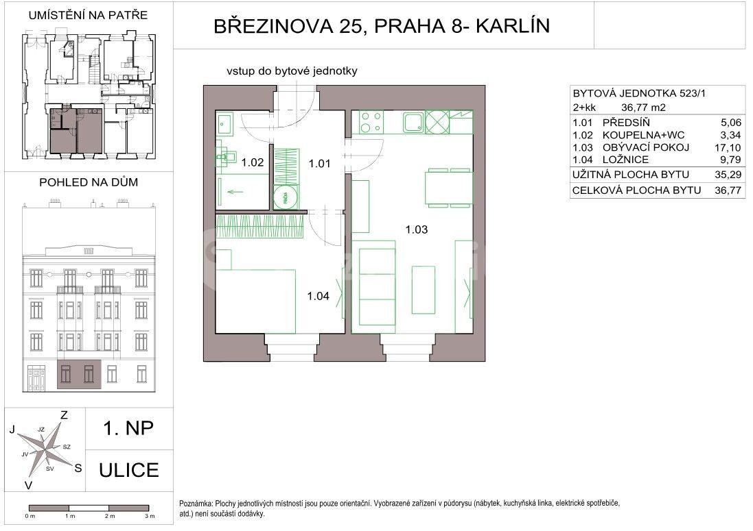 1 bedroom with open-plan kitchen flat for sale, 37 m², Březinova, Prague, Prague