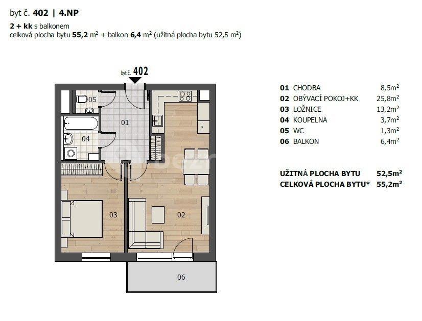 1 bedroom with open-plan kitchen flat to rent, 62 m², Studentská, Plzeň, Plzeňský Region