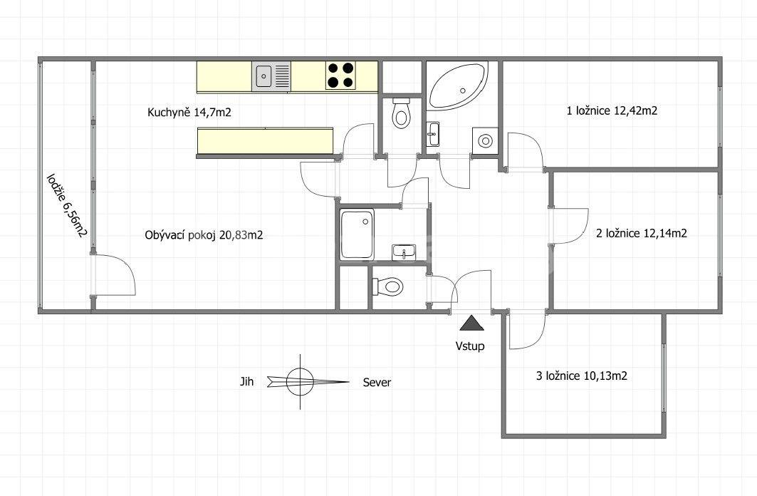 4 bedroom flat to rent, 96 m², Točitá, Prague, Prague