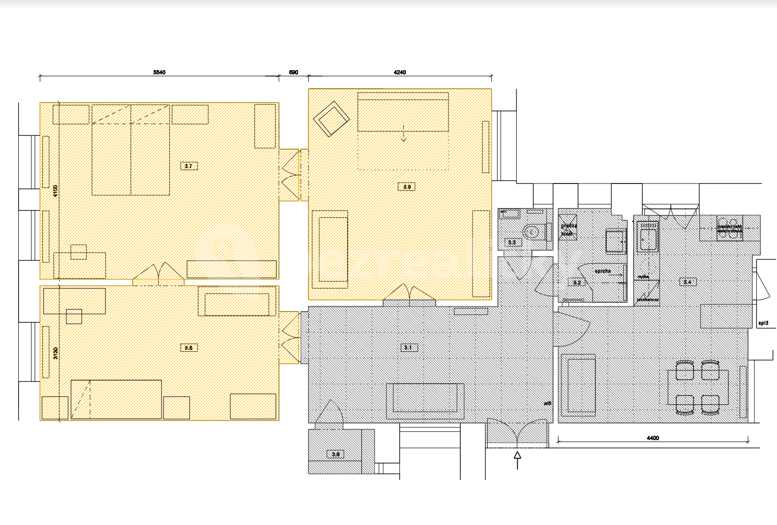 3 bedroom with open-plan kitchen flat to rent, 110 m², Vodičkova, Prague, Prague