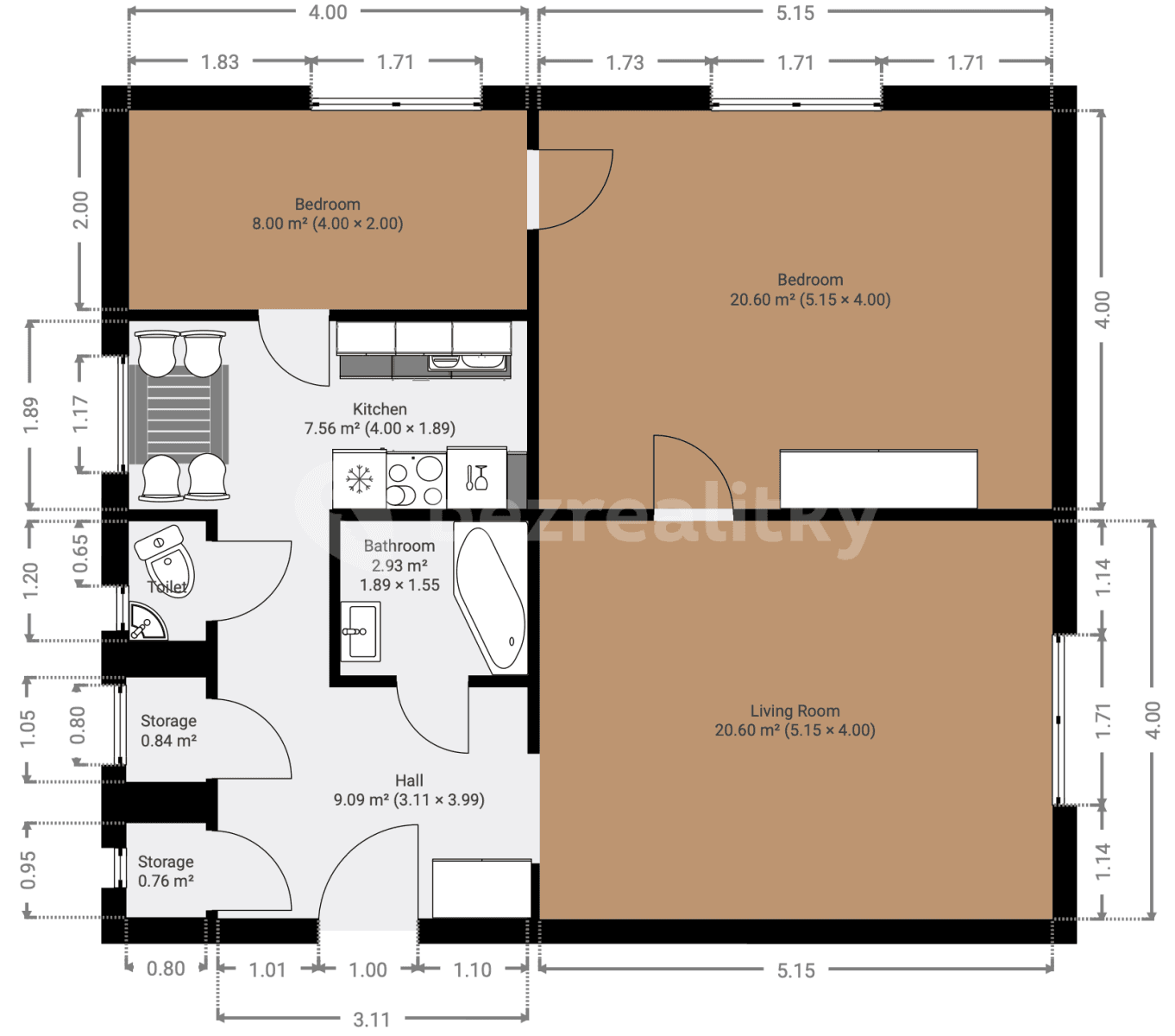 3 bedroom flat to rent, 70 m², Kubelíkova, Liberec, Liberecký Region