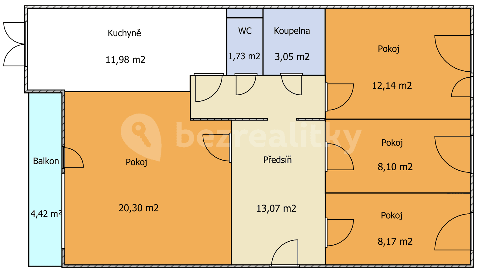 4 bedroom flat for sale, 83 m², Svážná, Brno, Jihomoravský Region