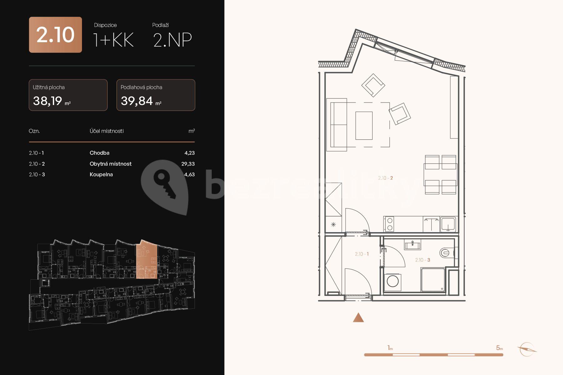 Studio flat for sale, 40 m², Boloňská, Prague, Prague