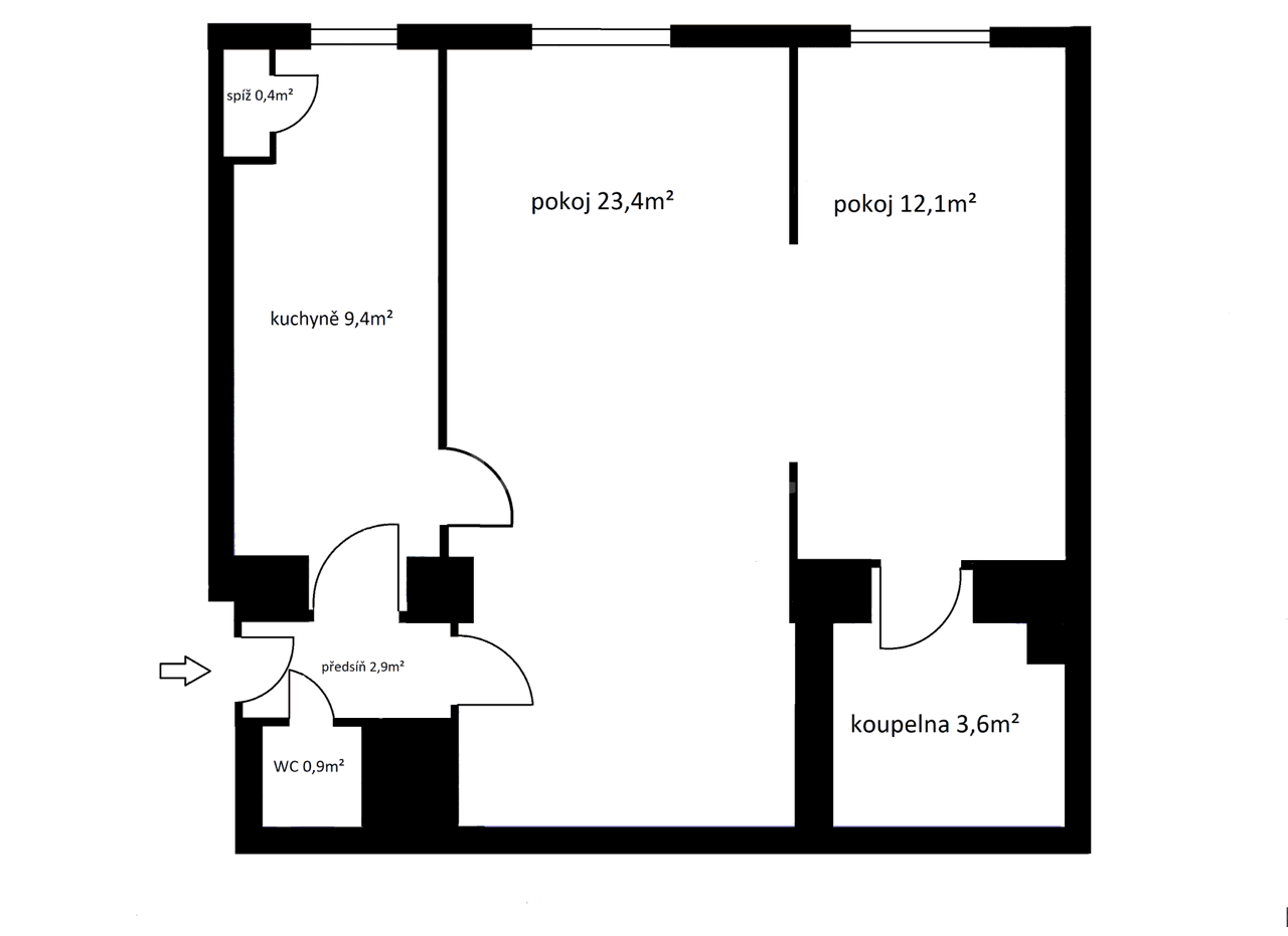 2 bedroom flat for sale, 53 m², Hartigova, Prague, Prague