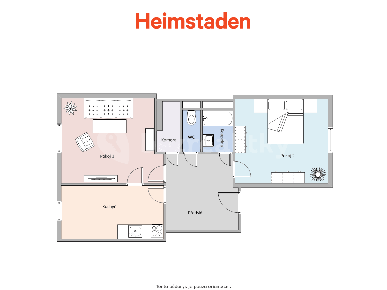 2 bedroom flat to rent, 58 m², Hlavní třída, Havířov, Moravskoslezský Region