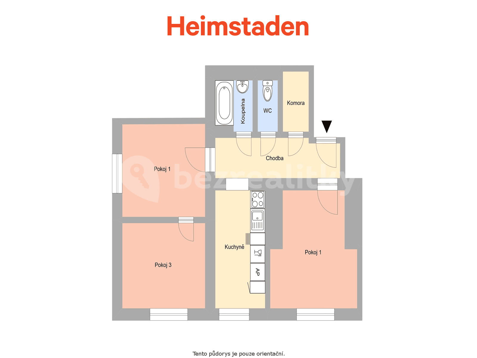 3 bedroom flat to rent, 69 m², Hlavní třída, Havířov, Moravskoslezský Region