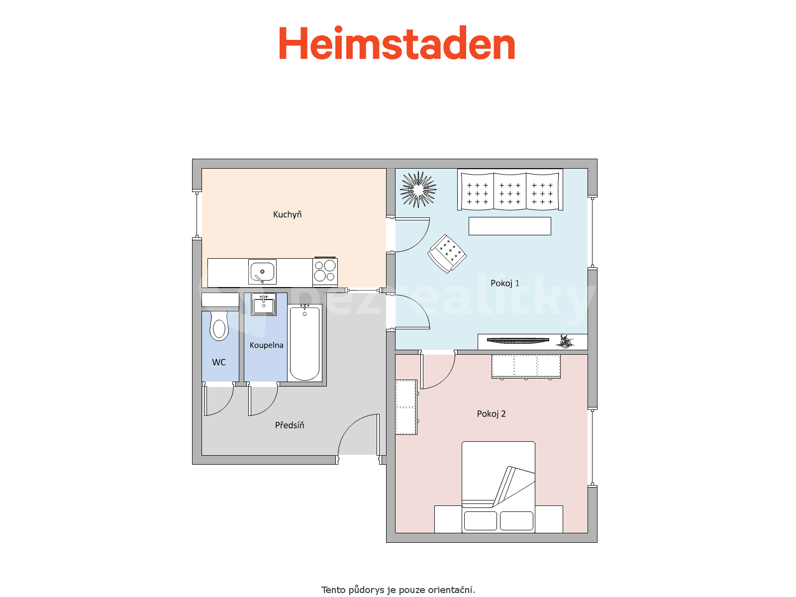 2 bedroom flat to rent, 54 m², Hlavní třída, Havířov, Moravskoslezský Region