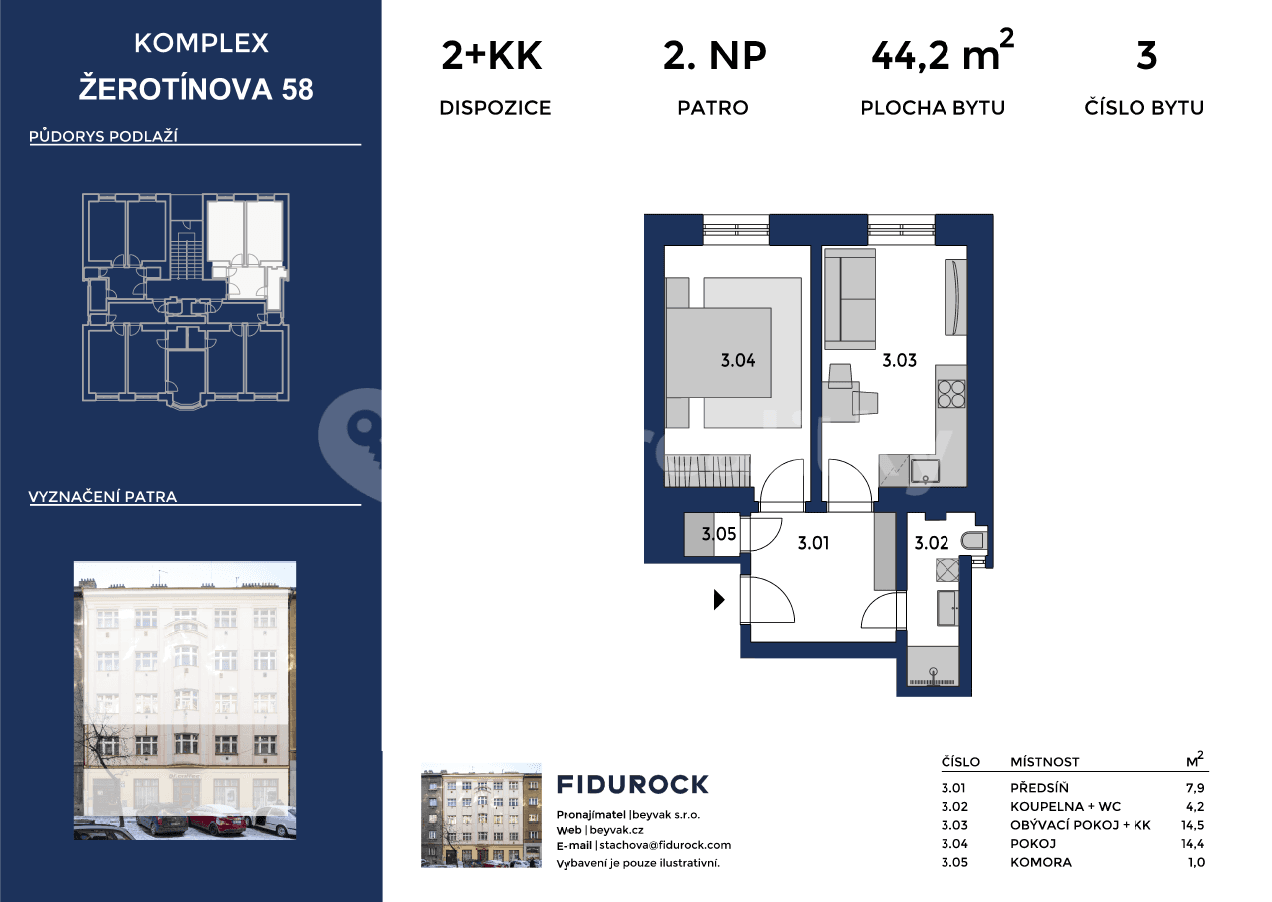 1 bedroom with open-plan kitchen flat for sale, 44 m², Žerotínova, Prague, Prague