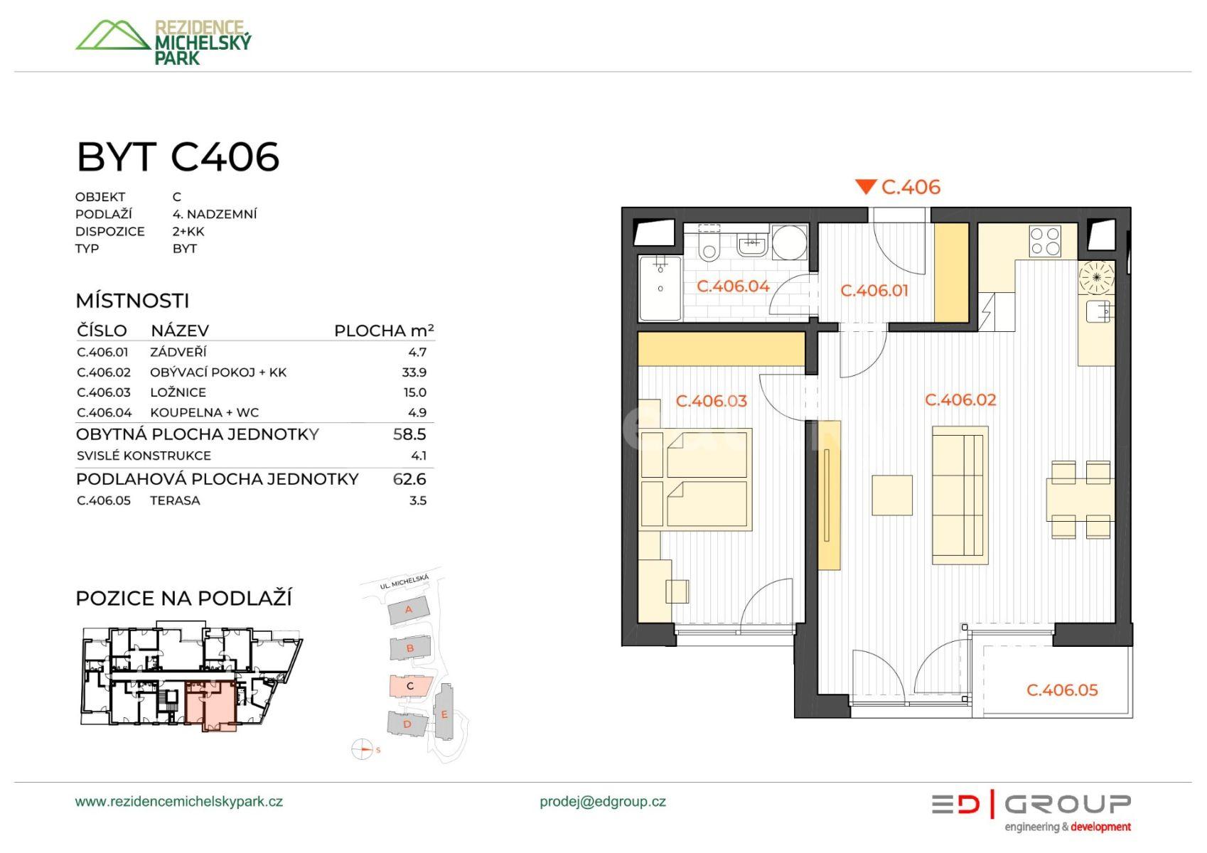 1 bedroom with open-plan kitchen flat to rent, 62 m², Michelská, Prague, Prague